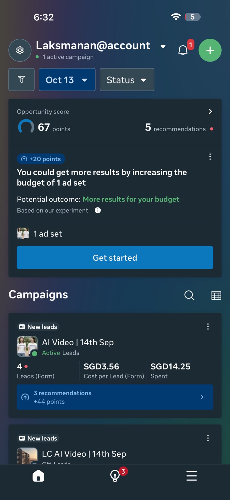 Campaign Performance — 4 Leads at SGD3.56 Each